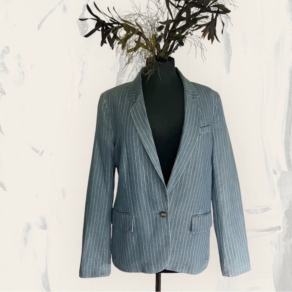 Joie Blue Pinstripe Blazer